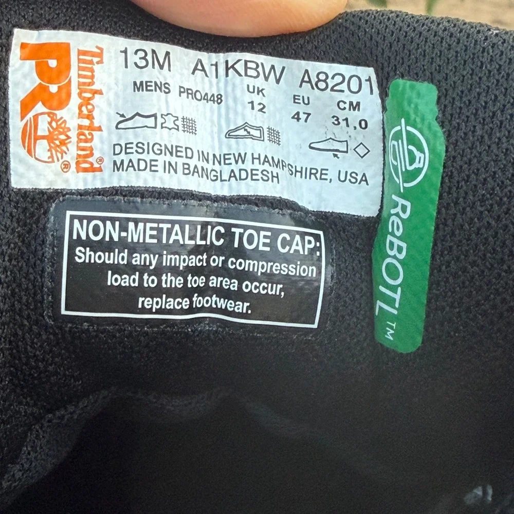 Timberland PRO Mens 13M ReBOTL Waterproof Composite Toe Work Boots Black A1KBW